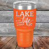 Lake Life No Salt No Shark No Problem - Powder Coated Etched Tumbler