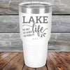 Lake Life No Salt No Shark No Problem - Powder Coated Etched Tumbler