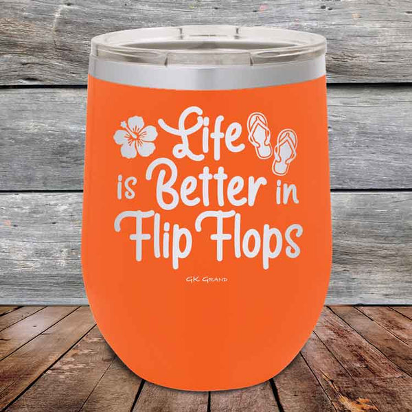 Life is Better in Flip Flops - Powder Coated Etched Tumbler