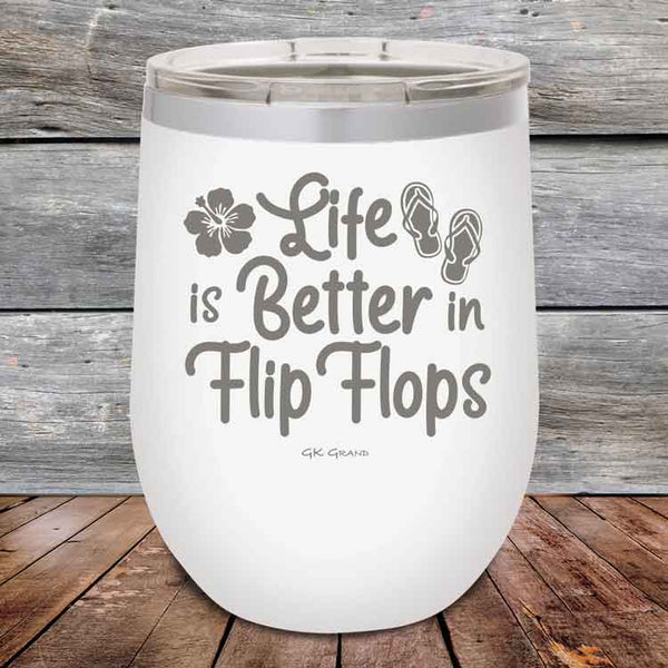 Life is Better in Flip Flops - Powder Coated Etched Tumbler