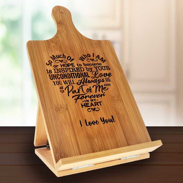 Love Heart Kitchen Bamboo Recipe Holder