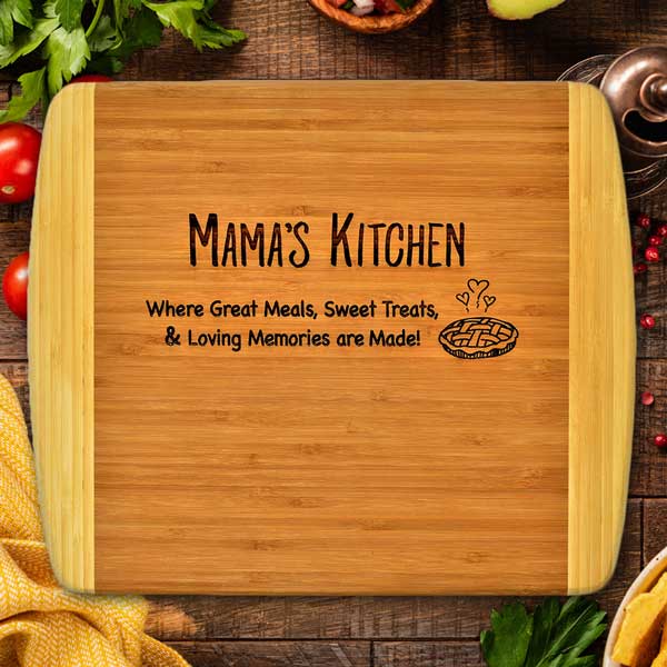 Mama's Kitchen 2-Tone Bamboo Cutting Board