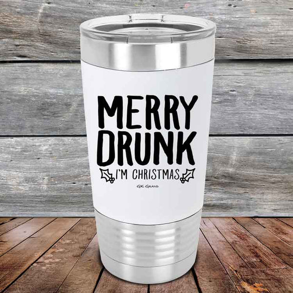 Merry Drunk I’m Christmas- 20 oz Premium Silicone Wrapped Engraved Tumbler