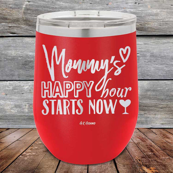 Mommy's Happy Hour Starts Now - Powder Coated Etched Tumbler