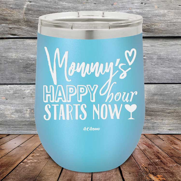 Mommy's Happy Hour Starts Now - Powder Coated Etched Tumbler