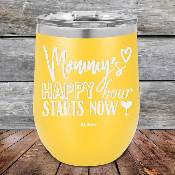 Mommy's Happy Hour Starts Now - Powder Coated Etched Tumbler