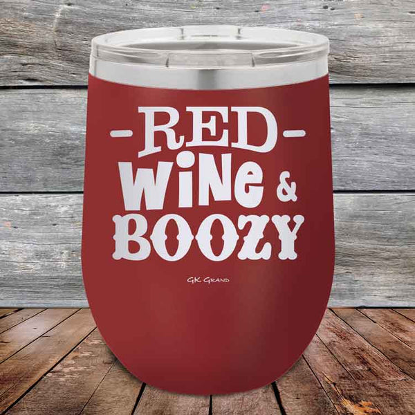 Red Wine & Boozy - 12 oz Powder Coated Etched Tumbler