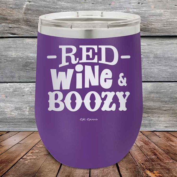 Red Wine & Boozy - 12 oz Powder Coated Etched Tumbler