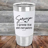 Sarcasm I sprinkle that shit everywhere - Premium Silicone Wrapped Engraved Tumbler