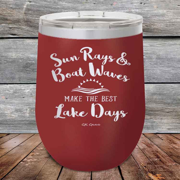 Sun Rays & Boat Waves Make the Best Lake Days - Powder Coated Etched Tumbler