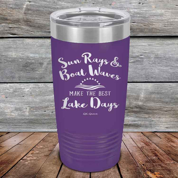 Sun Rays & Boat Waves Make the Best Lake Days - Powder Coated Etched Tumbler