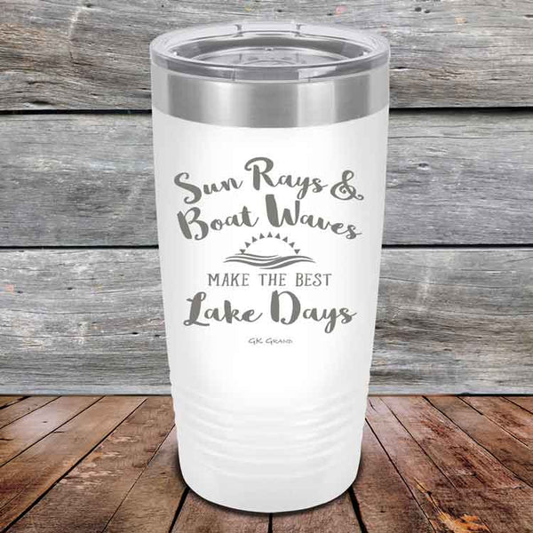 Sun Rays & Boat Waves Make the Best Lake Days - Powder Coated Etched Tumbler