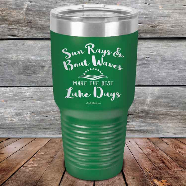 Sun Rays & Boat Waves Make the Best Lake Days - Powder Coated Etched Tumbler