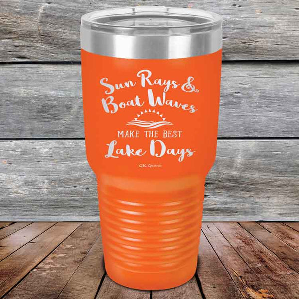 Sun Rays & Boat Waves Make the Best Lake Days - Powder Coated Etched Tumbler