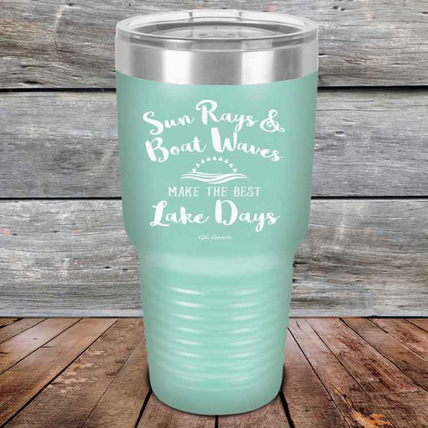 Sun Rays & Boat Waves Make the Best Lake Days - Powder Coated Etched Tumbler