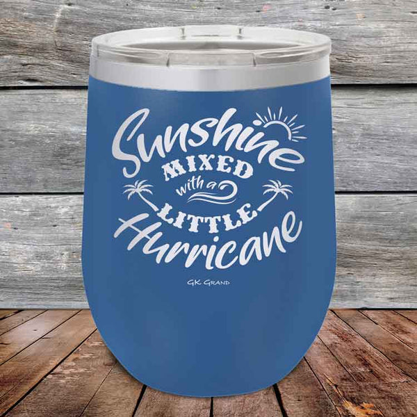 Sunshine Mixed with a Little Hurricane - Powder Coated Etched Tumbler