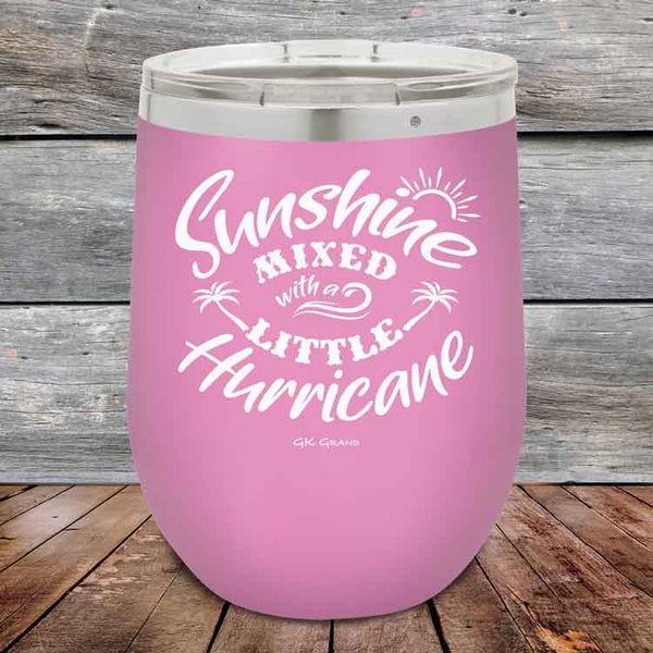 Sunshine Mixed with a Little Hurricane - Powder Coated Etched Tumbler