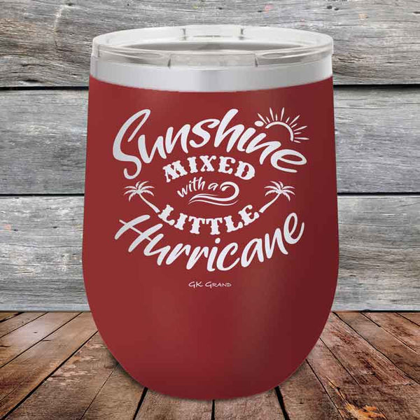 Sunshine Mixed with a Little Hurricane - Powder Coated Etched Tumbler