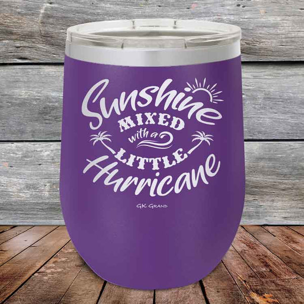 Sunshine Mixed with a Little Hurricane - Powder Coated Etched Tumbler