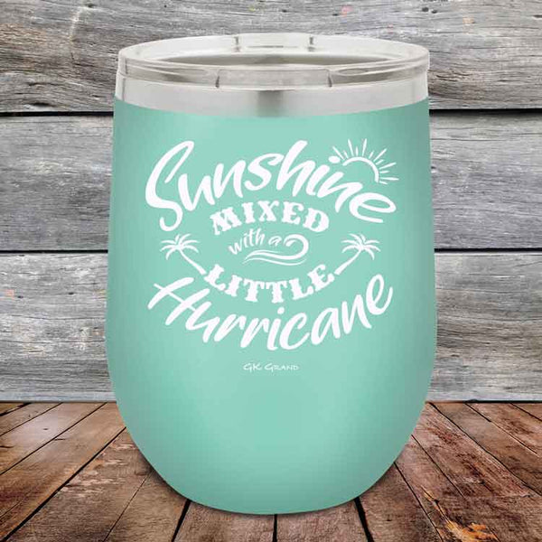 Sunshine Mixed with a Little Hurricane - Powder Coated Etched Tumbler