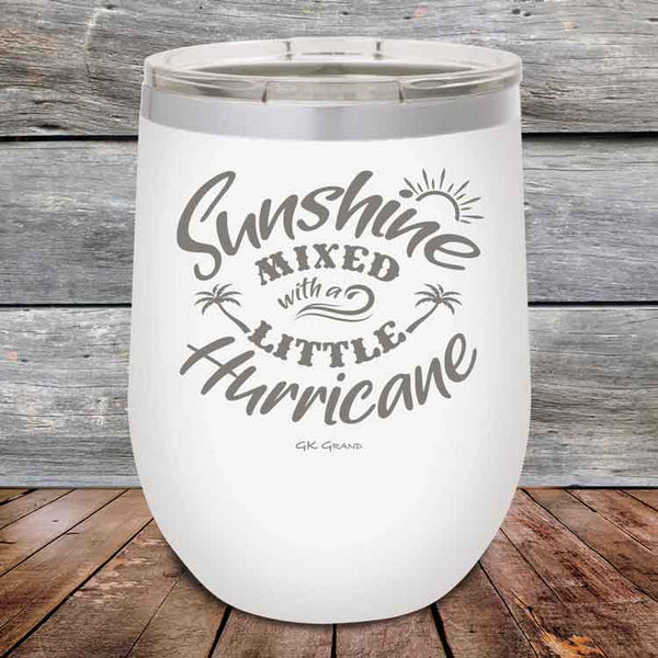 Sunshine Mixed with a Little Hurricane - Powder Coated Etched Tumbler