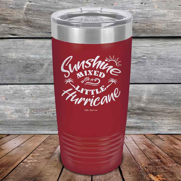 Sunshine Mixed with a Little Hurricane - Powder Coated Etched Tumbler