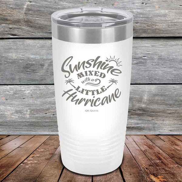 Sunshine Mixed with a Little Hurricane - Powder Coated Etched Tumbler