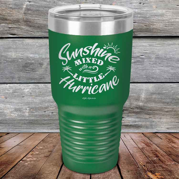 Sunshine Mixed with a Little Hurricane - Powder Coated Etched Tumbler