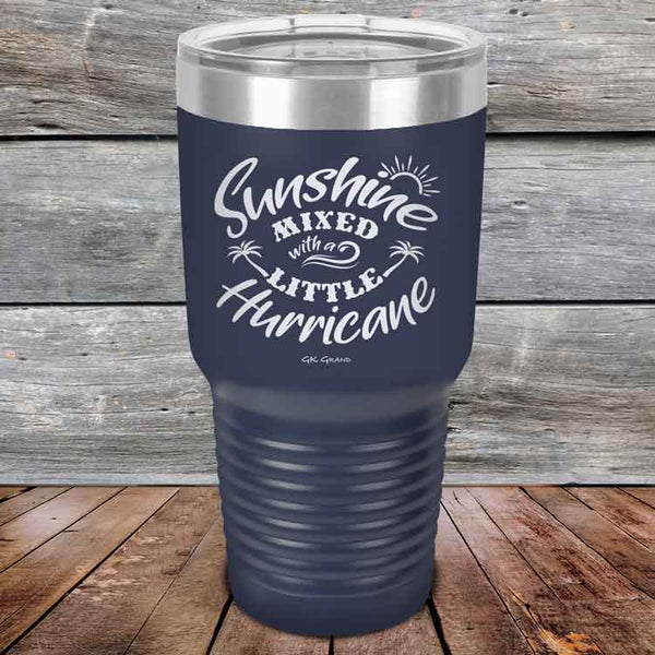 Sunshine Mixed with a Little Hurricane - Powder Coated Etched Tumbler