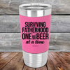 Surviving Fatherhood One Beer At A Time - Premium Silicone Wrapped Engraved Tumbler