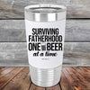 Surviving Fatherhood One Beer At A Time - Premium Silicone Wrapped Engraved Tumbler