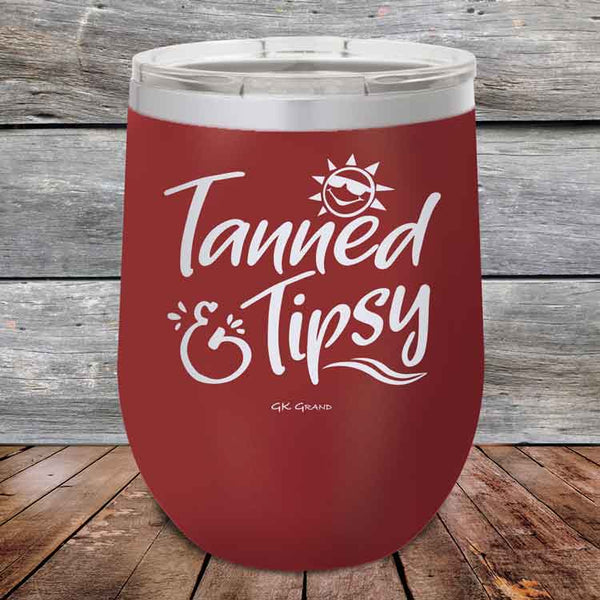 Tanned & Tipsy - Powder Coated Etched Tumbler