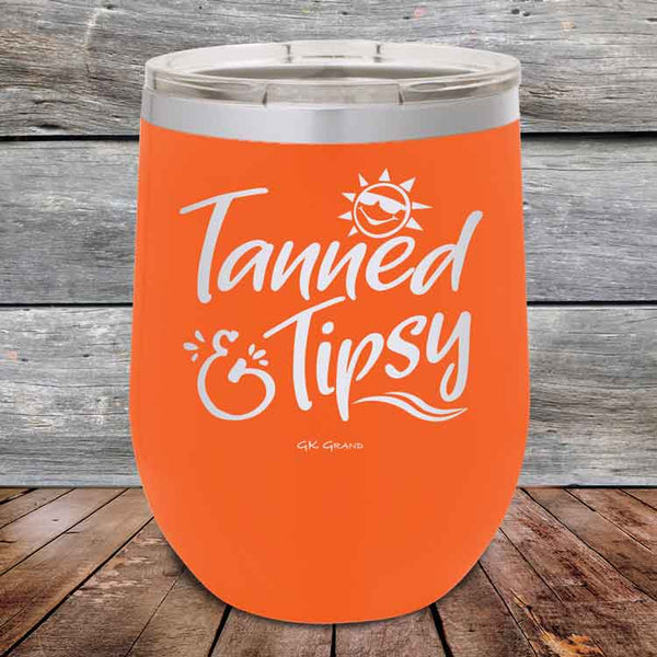 Tanned & Tipsy - Powder Coated Etched Tumbler