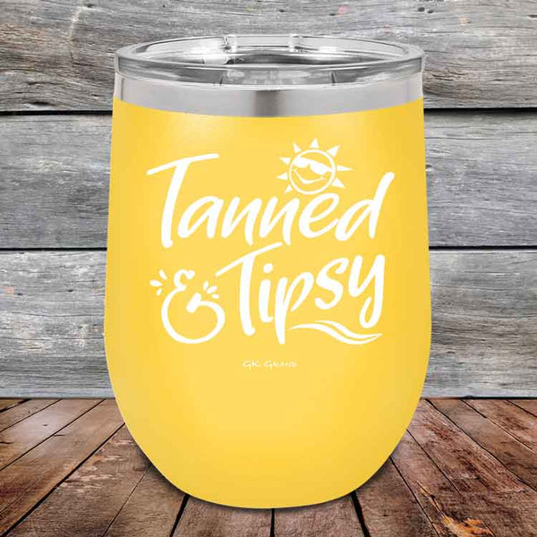 Tanned & Tipsy - Powder Coated Etched Tumbler