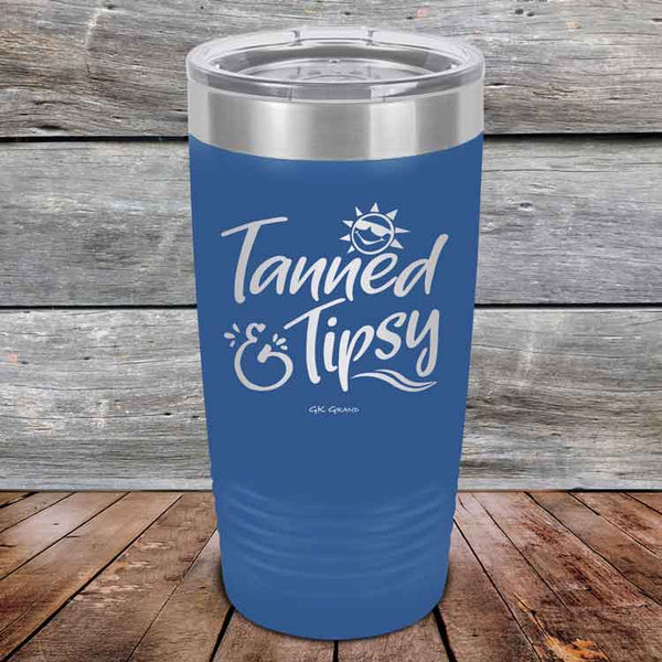 Tanned & Tipsy - Powder Coated Etched Tumbler