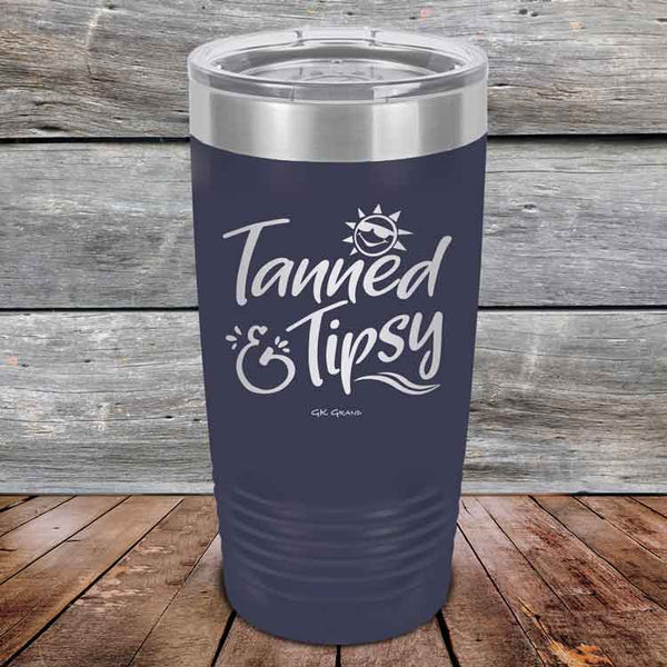 Tanned & Tipsy - Powder Coated Etched Tumbler