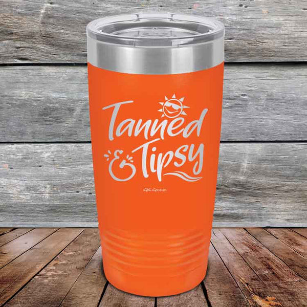 Tanned & Tipsy - Powder Coated Etched Tumbler