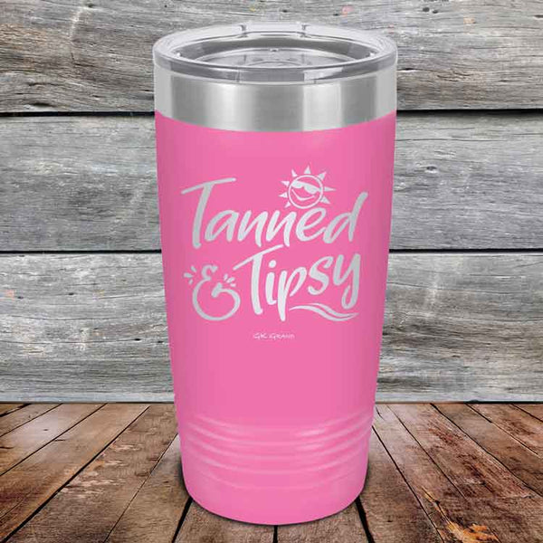 Tanned & Tipsy - Powder Coated Etched Tumbler