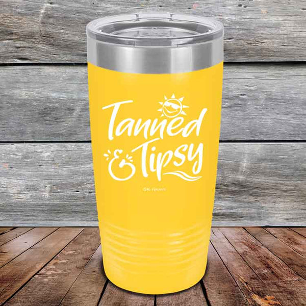 Tanned & Tipsy - Powder Coated Etched Tumbler