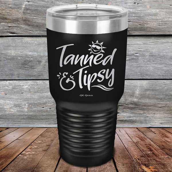 Tanned & Tipsy - Powder Coated Etched Tumbler