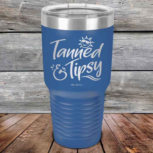 Tanned & Tipsy - Powder Coated Etched Tumbler