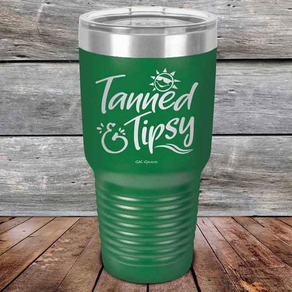 Tanned & Tipsy - Powder Coated Etched Tumbler