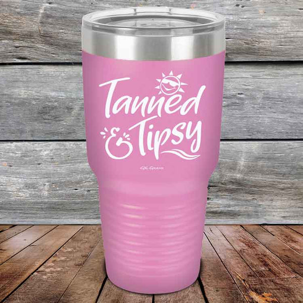 Tanned & Tipsy - Powder Coated Etched Tumbler