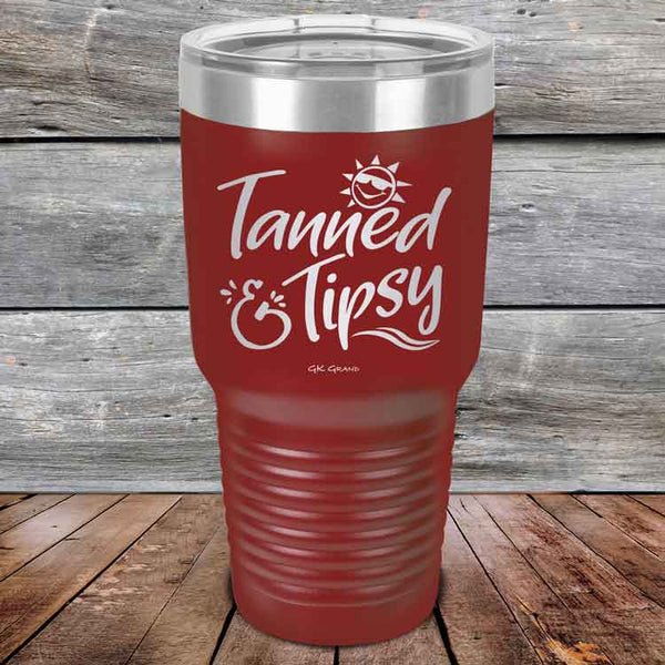 Tanned & Tipsy - Powder Coated Etched Tumbler