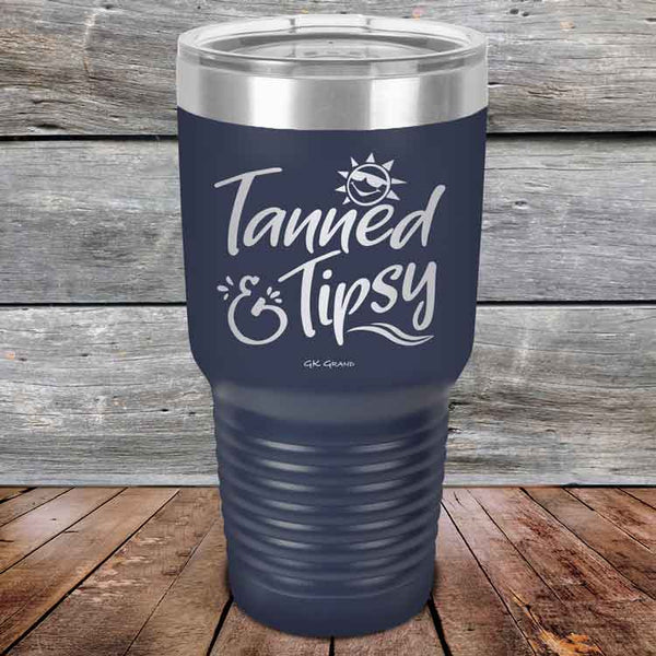 Tanned & Tipsy - Powder Coated Etched Tumbler