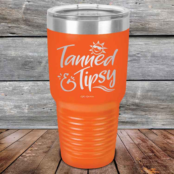 Tanned & Tipsy - Powder Coated Etched Tumbler