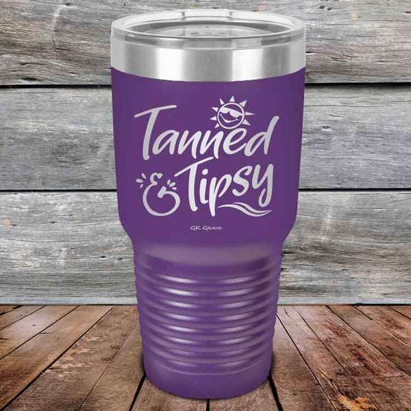 Tanned & Tipsy - Powder Coated Etched Tumbler