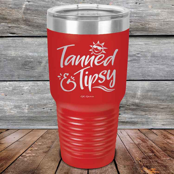 Tanned & Tipsy - Powder Coated Etched Tumbler