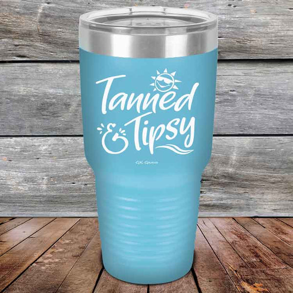 Tanned & Tipsy - Powder Coated Etched Tumbler