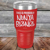 THIS IS PROBABLY NUNYA BIZNIZ - Powder Coated Etched Tumbler